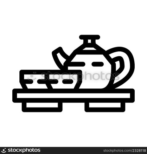 tea chinese line icon vector. tea chinese sign. isolated contour symbol black illustration. tea chinese line icon vector illustration
