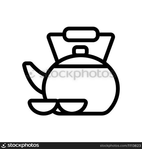 Tea Chinese vector icon. Thin line sign. Isolated contour symbol illustration. Chinese tea icon vector. Isolated contour symbol illustration