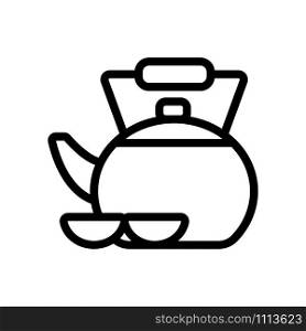 Tea Chinese vector icon. Thin line sign. Isolated contour symbol illustration. Chinese tea icon vector. Isolated contour symbol illustration