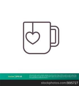 Tea, Coffee Cup Icon Vector Logo Template Illustration Design. Vector EPS 10.