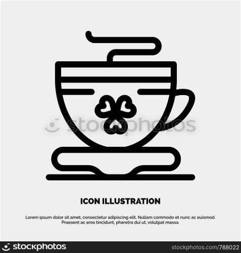 Tea, Coffee, Cup, Ireland Line Icon Vector