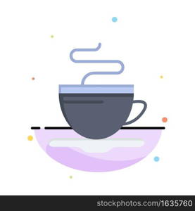 Tea, Cup, Coffee, Hotel Abstract Flat Color Icon Template