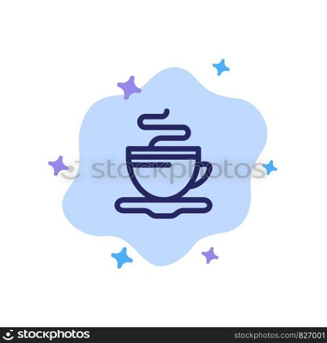 Tea, Cup, Coffee, Hotel Blue Icon on Abstract Cloud Background