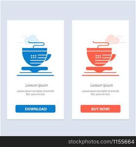 Tea, Cup, Coffee, Usa Blue and Red Download and Buy Now web Widget Card Template
