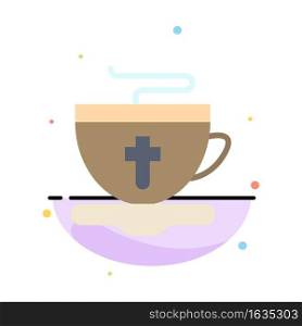 Tea, Cup, Easter, Hot Abstract Flat Color Icon Template