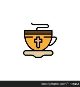 Tea, Cup, Easter, Hot Business Logo Template. Flat Color