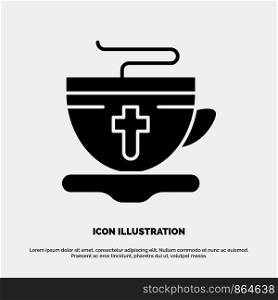 Tea, Cup, Easter, Hot solid Glyph Icon vector