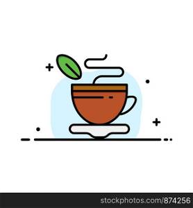 Tea, Cup, Hot, Coffee Business Logo Template. Flat Color