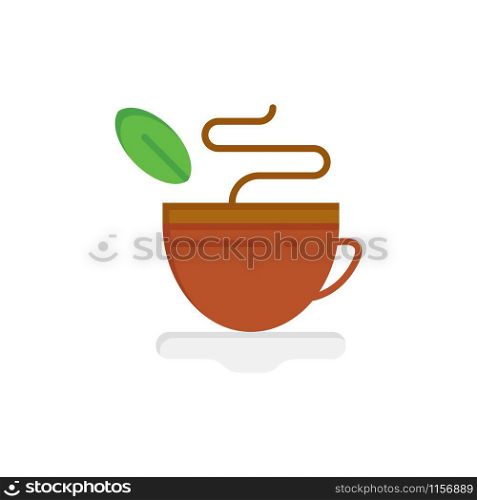 Tea, Cup, Hot, Coffee Flat Color Icon. Vector icon banner Template