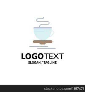 Tea, Cup, Hot, Hotel Business Logo Template. Flat Color