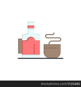 Tea, Cup, Hot, Hotel Flat Color Icon. Vector icon banner Template