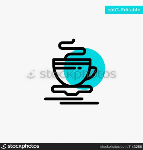 Tea, Cup, Hot, Hotel turquoise highlight circle point Vector icon