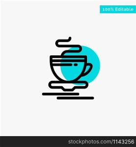 Tea, Cup, Hot, Hotel turquoise highlight circle point Vector icon