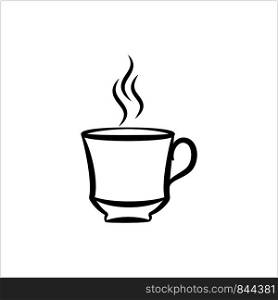 Tea Cup Icon, Coffee Cup Icon Vector Art Illustration