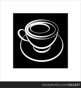 Tea Cup Icon, Coffee Cup Icon Vector Art Illustration
