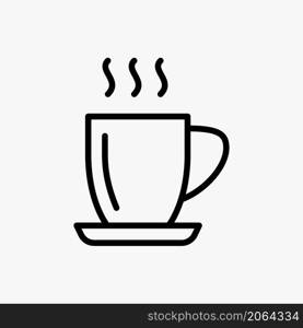 tea cup icon vector line style