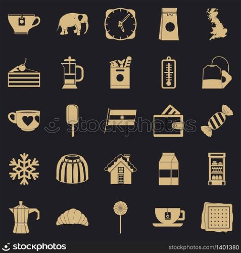 Tea cup icons set. Simple set of 25 tea cup vector icons for web for any design. Tea cup icons set, simple style