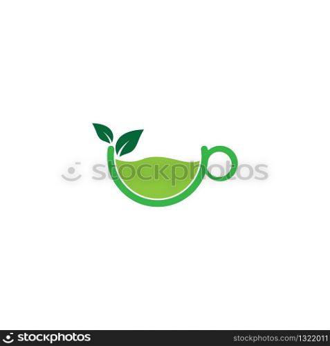 Tea cup logo template vector icon illustration design