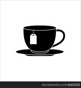Tea Cup With Tea Bag Icon Vector Art Illustration