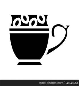 tea drink cup glyph icon vector. tea drink cup sign. isolated symbol illustration. tea drink cup glyph icon vector illustration