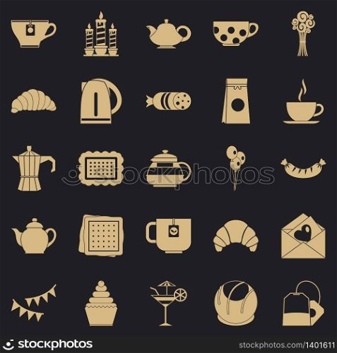 Tea fight icons set. Simple set of 25 tea fight vector icons for web for any design. Tea fight icons set, simple style