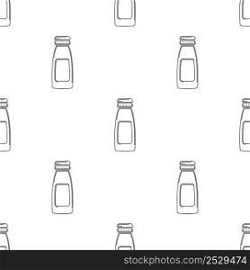 Tea Flask Icon Seamless Pattern, Hot Liquid Thermos Flask Icon Vector Art Illustration