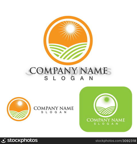 Tea garden logo and symbol vector