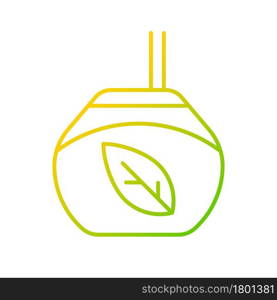 Tea gourd cup gradient linear vector icon. Traditional latin beverage. Utensil for mate. Hot drink rich in caffeine. Thin line color symbols. Modern style pictogram. Vector isolated outline drawing. Tea gourd cup gradient linear vector icon