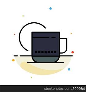 Tea, Hot, Hotel, Service Abstract Flat Color Icon Template