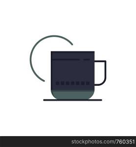 Tea, Hot, Hotel, Service Flat Color Icon. Vector icon banner Template