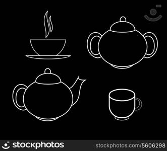 Tea Icons Vector Illustration on black background