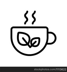 Tea in a mug icon vector. Thin line sign. Isolated contour symbol illustration. Tea in a mug icon vector. Isolated contour symbol illustration