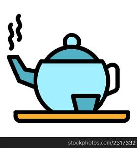 Tea infusion icon. Outline tea infusion vector icon color flat isolated. Tea infusion icon color outline vector