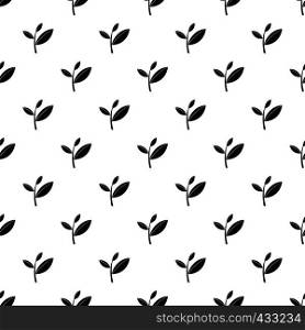 Tea leaf sprout pattern seamless in simple style vector illustration. Tea leaf sprout pattern vector