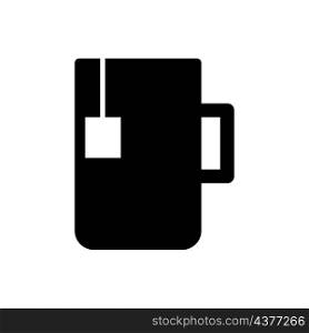 Tea mug silhouette icon. Tea bag sign. Drink logo. Black shape. Simple flat design. Vector illustration. Stock image. EPS 10.. Tea mug silhouette icon. Tea bag sign. Drink logo. Black shape. Simple flat design. Vector illustration. Stock image.