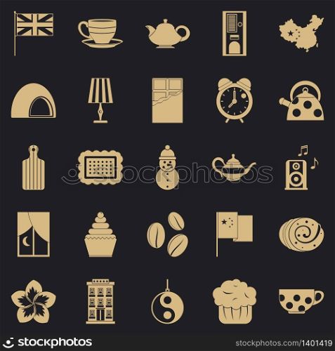 Tea party icons set. Simple set of 25 tea party vector icons for web for any design. Tea party icons set, simple style