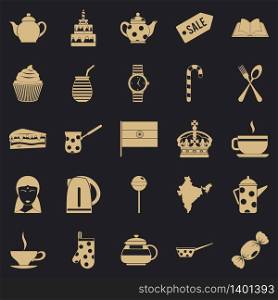 Tea place icons set. Simple set of 25 tea place vector icons for web for any design. Tea place icons set, simple style