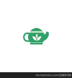 Tea pot icon design template illustration vector