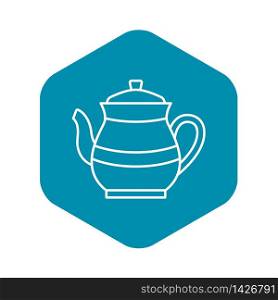 Tea pot icon. Outline tea pot vector icon for web design isolated on white background. Tea pot icon, outline style