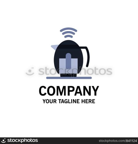 Tea, Pot, Service, Technology Business Logo Template. Flat Color