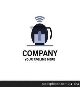 Tea, Pot, Service, Technology Business Logo Template. Flat Color