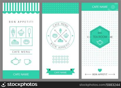 Tea room business card template. Vector illustration.