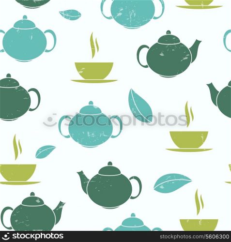 Tea Seamless Pattern Background Vector Illustration. EPS10