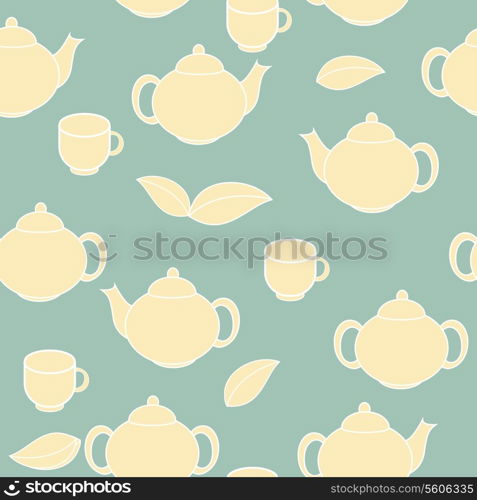 Tea Seamless Pattern Background Vector Illustration. EPS10