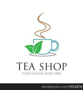 tea shop logo symbol vector illustration design template