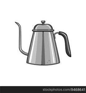 tea steel drip kettle cartoon. pot boiler, silver object, steam drink tea steel drip kettle sign. isolated symbol vector illustration. tea steel drip kettle cartoon vector illustration