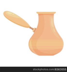 Tea turkish pot icon cartoon vector. Arab bag. Cezve cup. Tea turkish pot icon cartoon vector. Arab bag