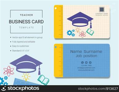 Teacher business name card design template