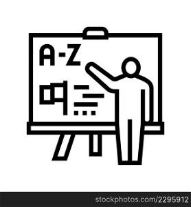 teacher english line icon vector. teacher english sign. isolated contour symbol black illustration. teacher english line icon vector illustration