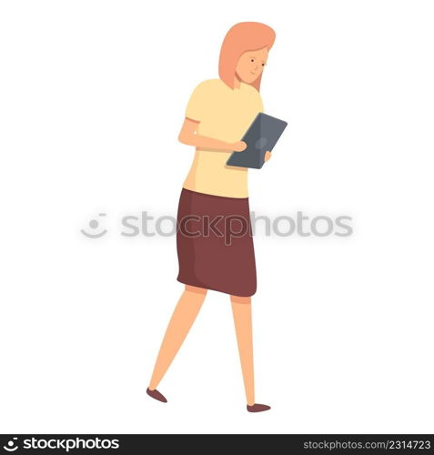 Teacher exam reading icon cartoon vector. Online digital. Book study. Teacher exam reading icon cartoon vector. Online digital